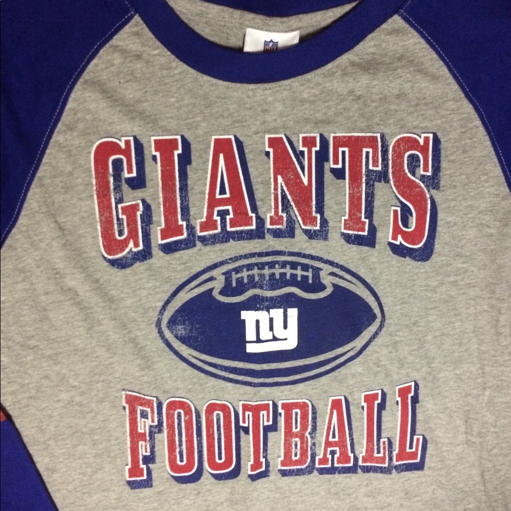 NY Giants 3/4 long sleeve tee shirt
